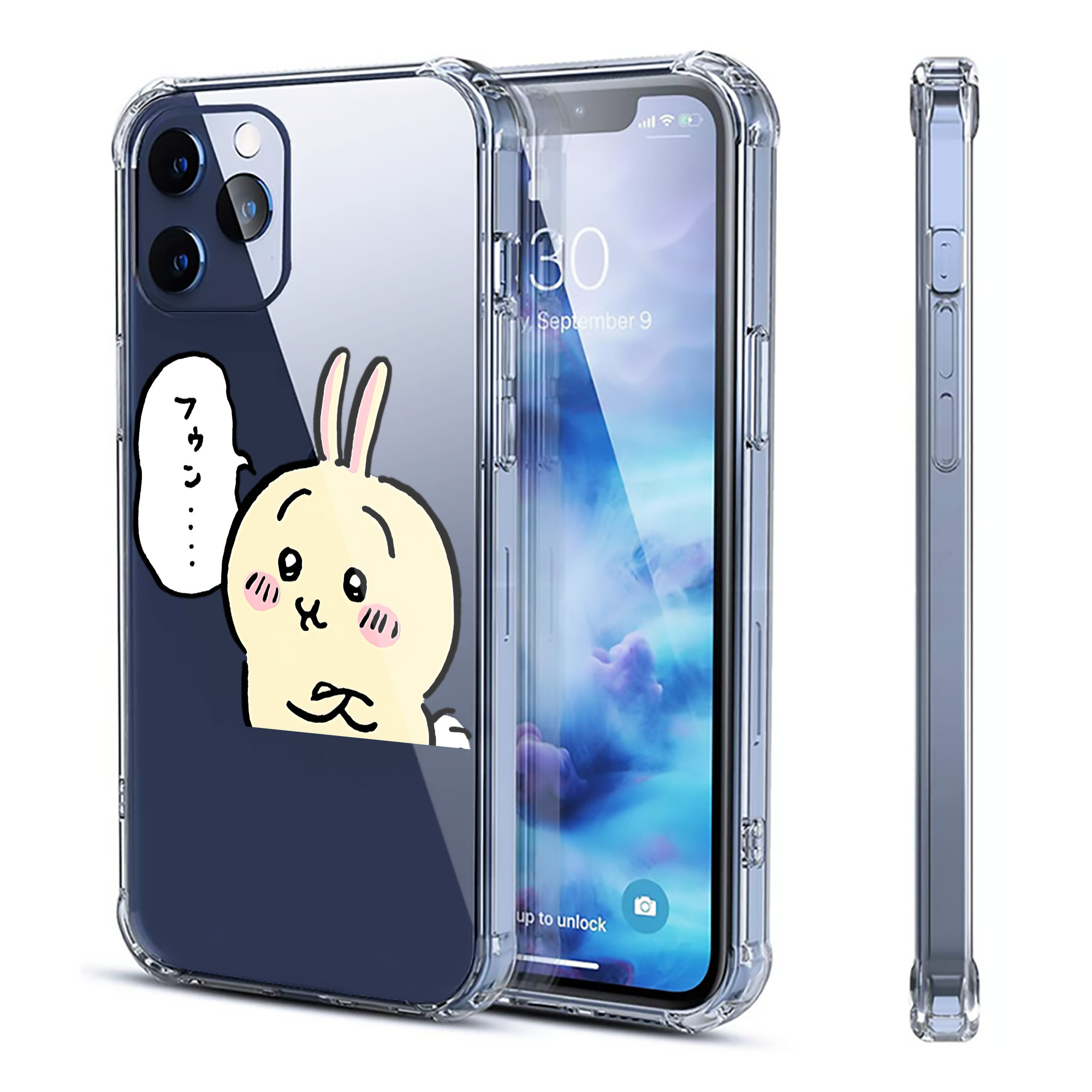 （画像用） ちいかわ うさぎ Chii-kawa usagi 【iPhone 12シリーズ対応】透明スマホケース（クリアソフトケース）